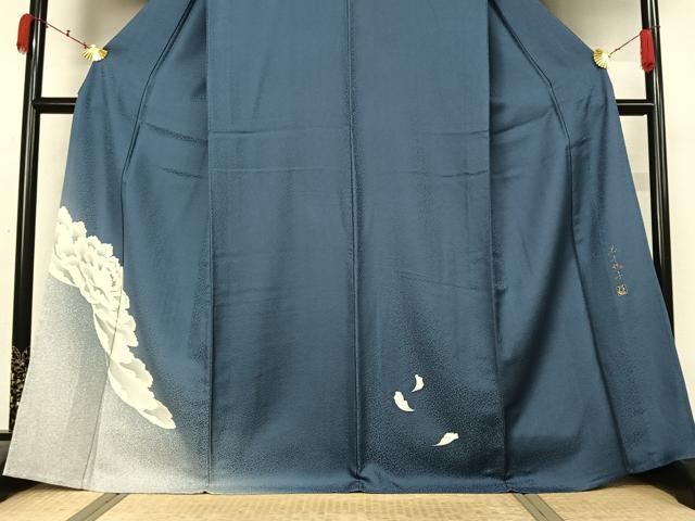 平和屋着物▽斎藤良樹 訪問着 単衣 舞花文 金彩 反端付き 正絹 逸品 AABL0529jh