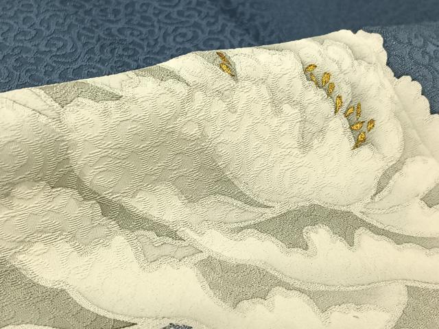 平和屋着物▽斎藤良樹 訪問着 単衣 舞花文 金彩 反端付き 正絹 逸品 AABL0529jh