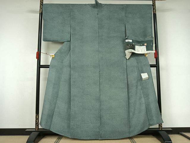 平和屋着物▽清水峯州 江戸小紋 単衣 極小鮫小紋柄 反端付き 正絹 逸品 AABL0537jh