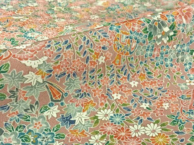 平和屋着物▽上質な小紋 単衣 宝尽くし花文 正絹 逸品 AABL0549jh