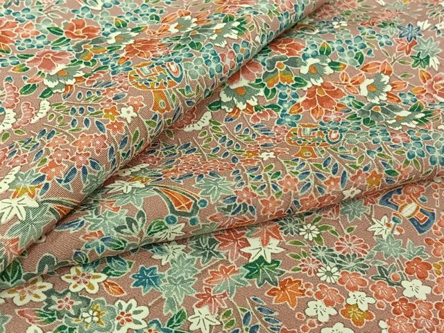 平和屋着物▽上質な小紋 単衣 宝尽くし花文 正絹 逸品 AABL0549jh