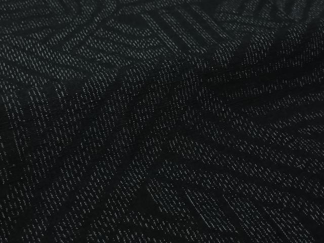 平和屋着物▽上質な紬 単衣 幾何学文様 正絹 逸品 AABL0551jh