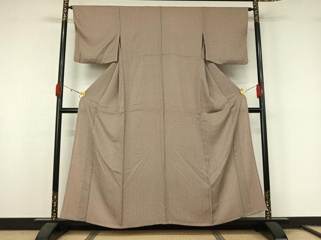 平和屋着物▽上質な小紋 単衣 花菱文 正絹 逸品 AABL0561jh