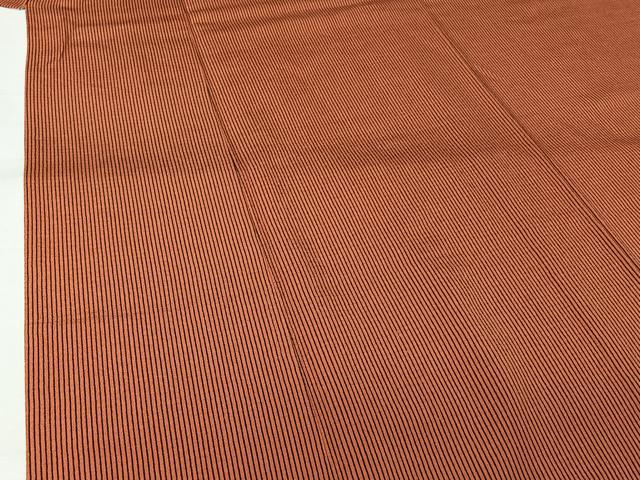 平和屋着物▽上質な小紋 単衣 縞 正絹 逸品 AABL0564jh