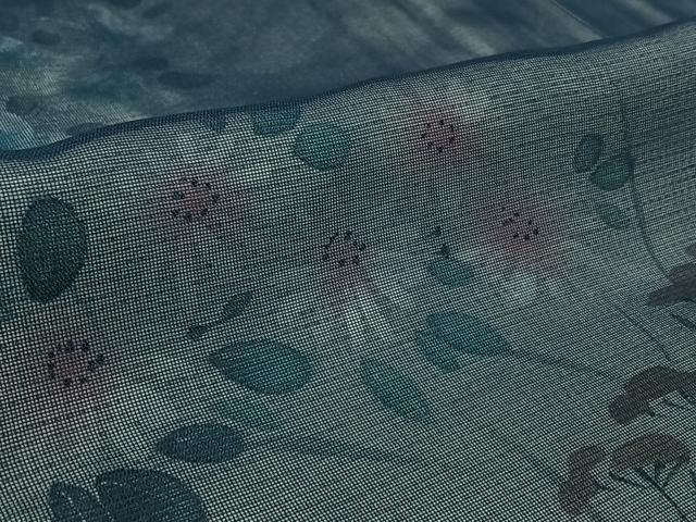平和屋着物▽訪問着 無双 紗袷 紗×絽 手描き 草花文 正絹 逸品 AABL0566jh