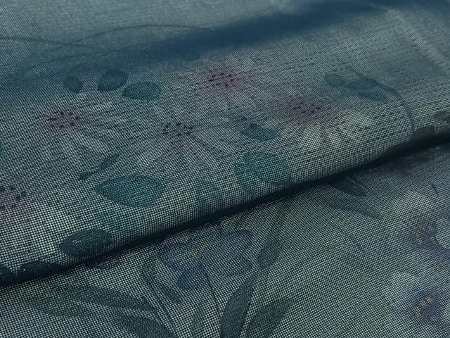 平和屋着物▽訪問着 無双 紗袷 紗×絽 手描き 草花文 正絹 逸品 AABL0566jh