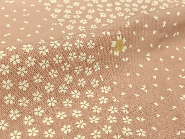 平和屋着物▽小紋 単衣 舞桜文 洗える着物 AABL0567jh