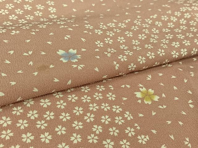 平和屋着物▽小紋 単衣 舞桜文 洗える着物 AABL0567jh