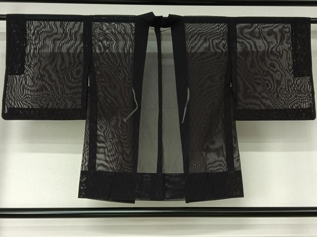 平和屋着物▽羽織 スリーシーズン 春夏秋 塵除け 黒地 正絹 逸品 AABL0569jh