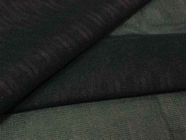 平和屋着物▽羽織 スリーシーズン 春夏秋 塵除け 黒地 正絹 逸品 AABL0569jh