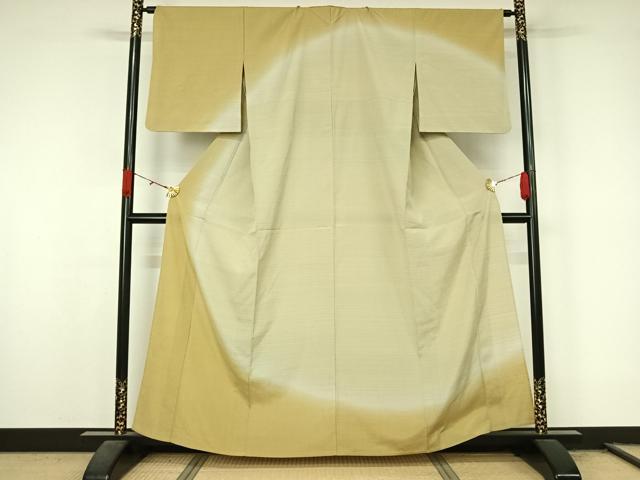 平和屋着物▽本塩沢 やまだ織 訪問着 染色作家 桐村博 単衣 霞文 暈し染め 正絹 逸品 AABL0573jh