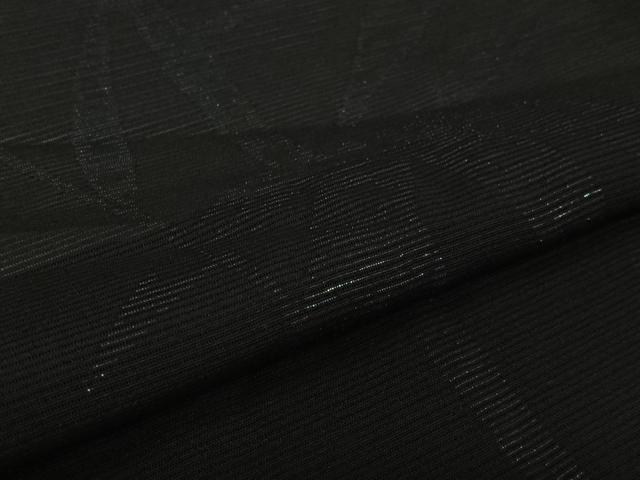 平和屋着物▽羽織 スリーシーズン 春夏秋 塵除け 笹竹文 黒地 正絹 逸品 未使用 AABL0577jh