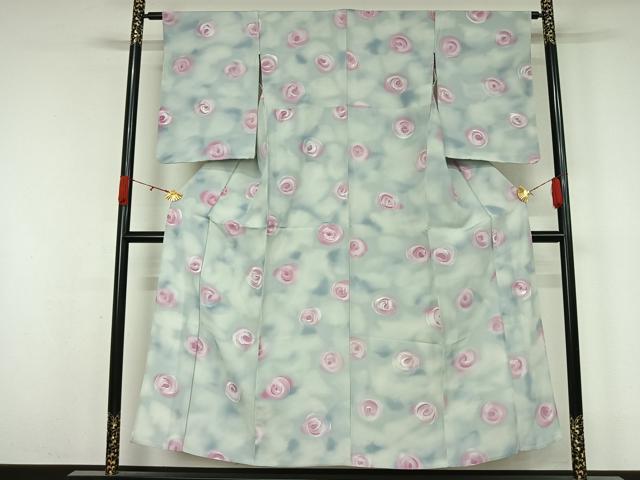 平和屋着物▽上質な小紋 単衣 丸文 ろうけつ染め 暈し染め 正絹 逸品 未使用 AABL0586jh