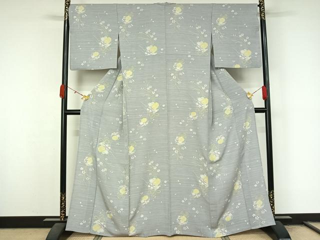 平和屋着物▽上質な小紋 単衣 薬玉文 正絹 逸品 AABL0591jh