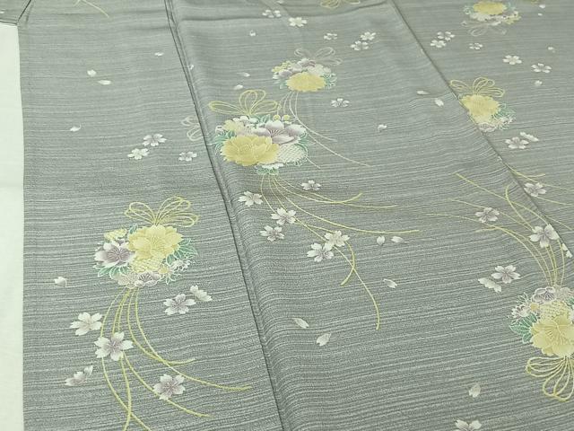 平和屋着物▽上質な小紋 単衣 薬玉文 正絹 逸品 AABL0591jh