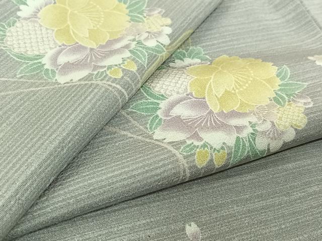 平和屋着物▽上質な小紋 単衣 薬玉文 正絹 逸品 AABL0591jh