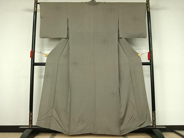 平和屋着物▽京都の老舗呉服メーカー ODASHO 小田章 小紋 単衣 霞文 正絹 逸品 AABL0593jh