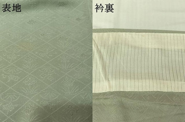 平和屋着物▽上質な色無地 単衣 草花地紋 蕎麦切色 正絹 逸品 AABL0595jh