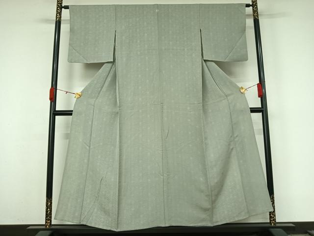 平和屋着物▽上質な色無地 単衣 草花地紋 蕎麦切色 正絹 逸品 AABL0595jh