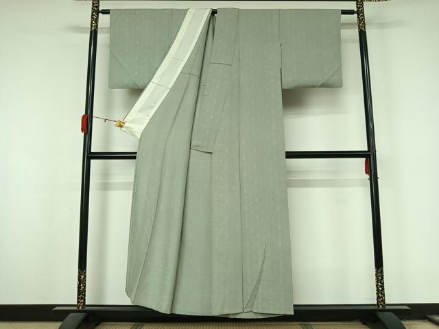 平和屋着物▽上質な色無地 単衣 草花地紋 蕎麦切色 正絹 逸品 AABL0595jh