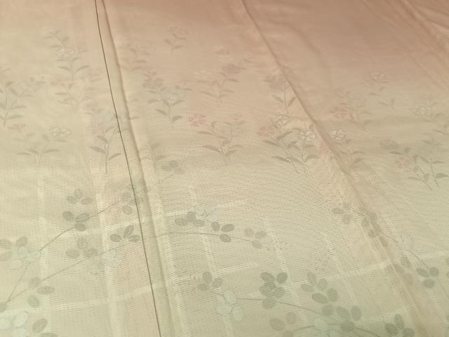 平和屋着物▽訪問着 無双 紗袷 紗×絽 草花文 銀彩 正絹 逸品 AABL0596jh