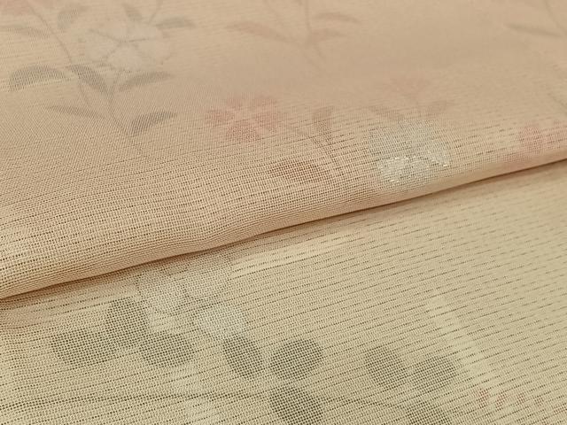 平和屋着物▽訪問着 無双 紗袷 紗×絽 草花文 銀彩 正絹 逸品 AABL0596jh