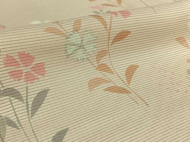 平和屋着物▽訪問着 無双 紗袷 紗×絽 草花文 銀彩 正絹 逸品 AABL0596jh