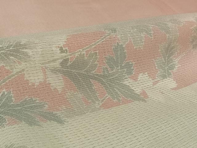 平和屋着物▽訪問着 無双 紗袷 紗×絽 草花文 銀彩 ロング丈 正絹 逸品 AABL0598jh