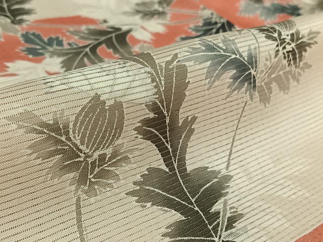 平和屋着物▽訪問着 無双 紗袷 紗×絽 草花文 銀彩 ロング丈 正絹 逸品 AABL0598jh