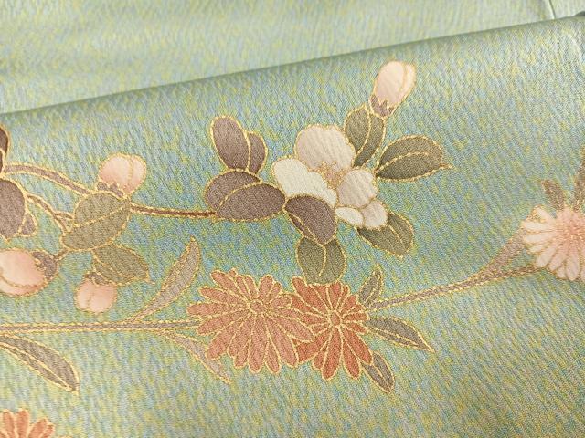 平和屋着物●訪問着 駒刺繍 枝花文 暈し染め 金彩 正絹 逸品 AABL0606ph