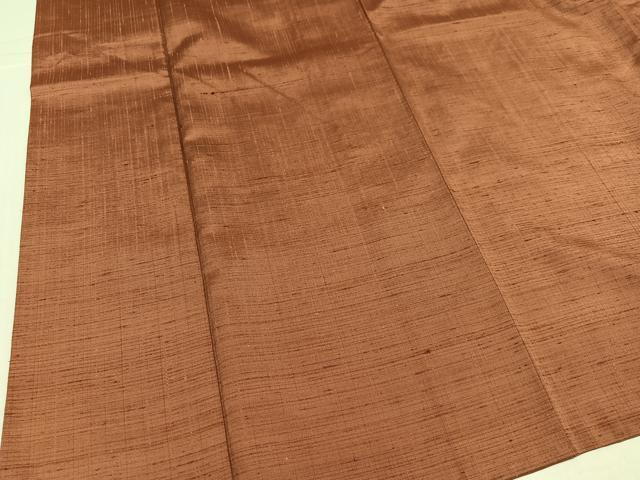 平和屋着物●本生紬 色無地 伽羅色 鈴乃屋扱い 証紙付き 正絹 逸品 AABL0617ph