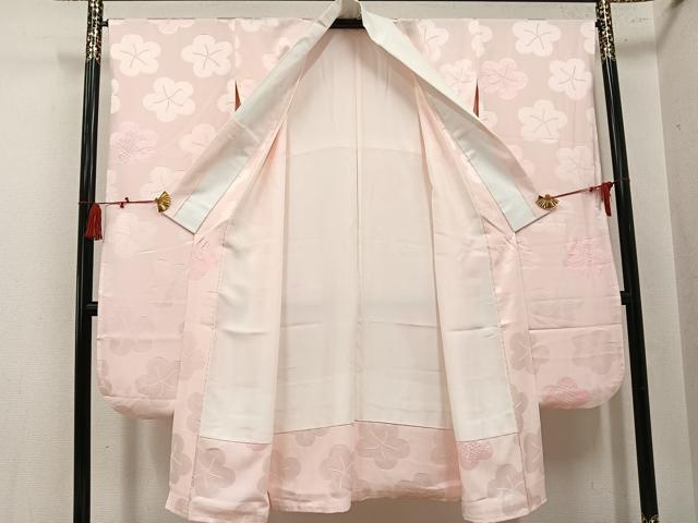 平和屋着物●振袖用長襦袢 袷 絞り 梅 正絹 逸品 AABL0624ph