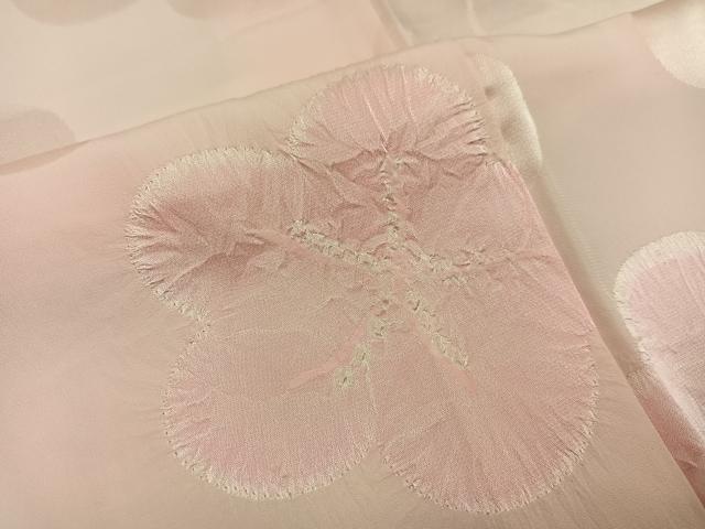 平和屋着物●振袖用長襦袢 袷 絞り 梅 正絹 逸品 AABL0624ph