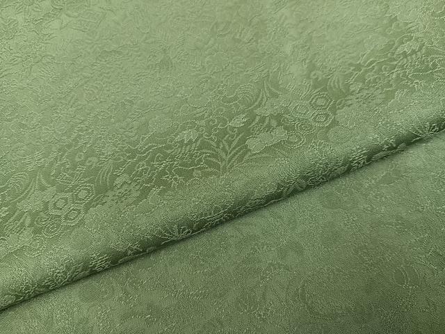 平和屋着物●豪華振袖 草花地紋 色無地 柳茶色 さが美扱い 正絹 逸品 AABL0627ph