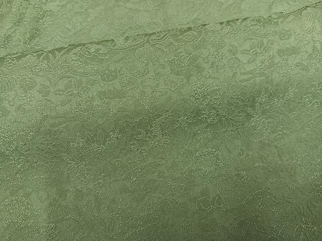 平和屋着物●豪華振袖 草花地紋 色無地 柳茶色 さが美扱い 正絹 逸品 AABL0627ph