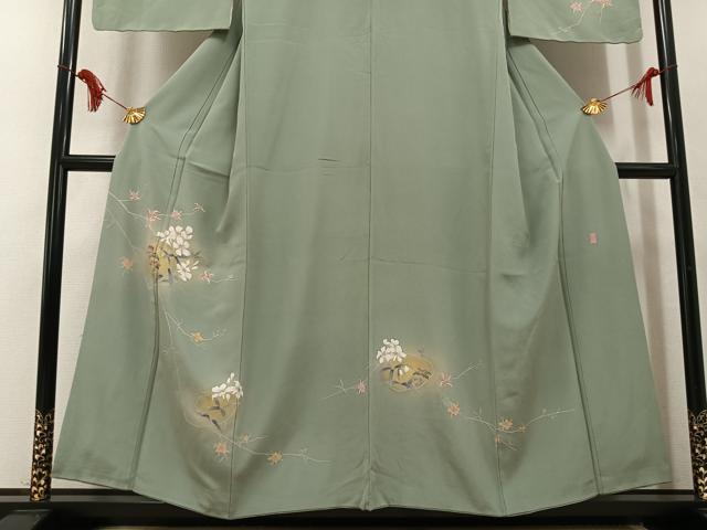 平和屋着物●訪問着 作家物 枝花文 暈し染め 金彩 正絹 逸品 AABL0633ph