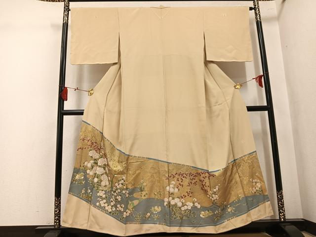 平和屋着物●豪華色留袖 作家物 花鳥文 金彩 正絹 逸品 AABL0649ph