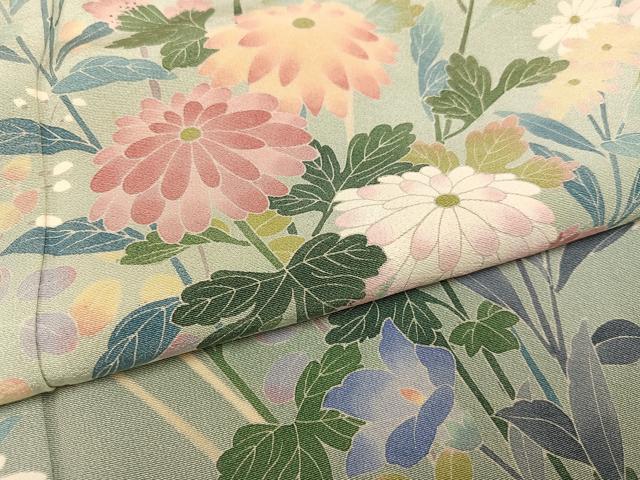 平和屋着物●訪問着 友禅 作家物 草花文 暈し染め 正絹 逸品 AABL0658ph