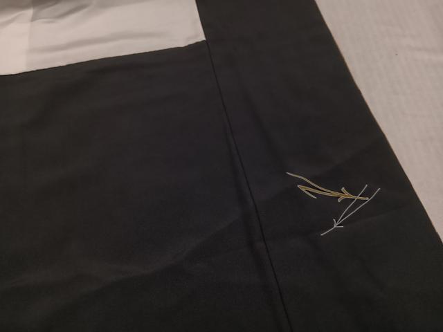 平和屋着物●訪問着 松楓 暈し染め 黒地 金彩 正絹 逸品 AABL0663ph