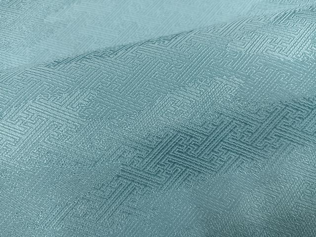 平和屋着物●上質な色無地 霞紗綾形文様 秘色色 正絹 逸品 AABL0665ph