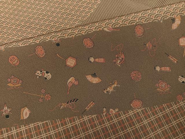 平和屋着物●訪問着 寺山存男 玩具文 正絹 逸品 AABL0667ph
