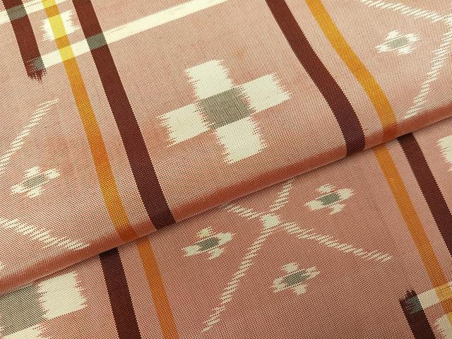 平和屋着物●本場琉球絣 紬 正絹 逸品 AABL0669ph