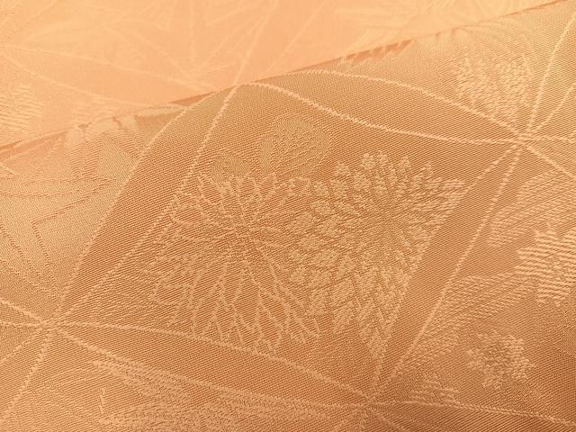 平和屋着物●上質な色無地 草花地紋 杏色 正絹 逸品 未使用 AABL0676ph