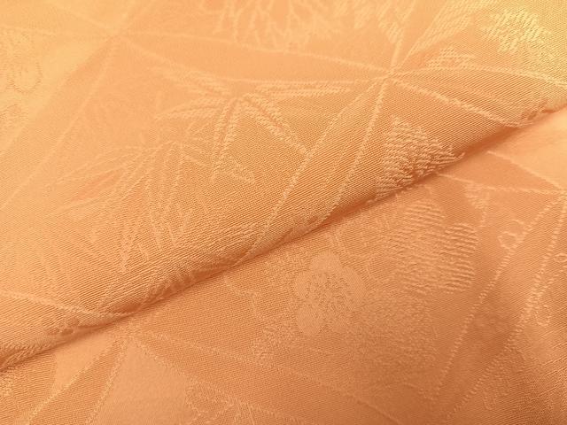 平和屋着物●上質な色無地 草花地紋 杏色 正絹 逸品 未使用 AABL0676ph