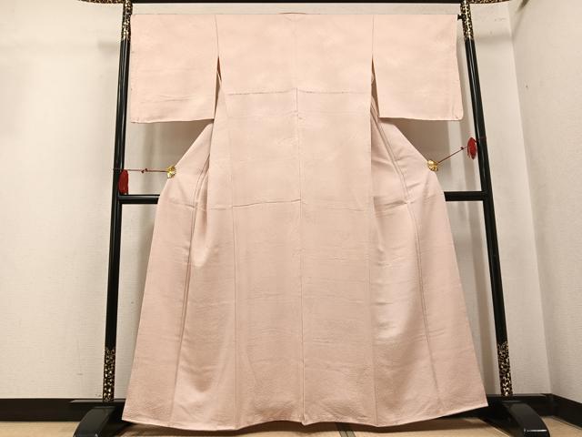 平和屋着物●上質な色無地 小花地紋 肌色 正絹 逸品 未使用 AABL0683ph