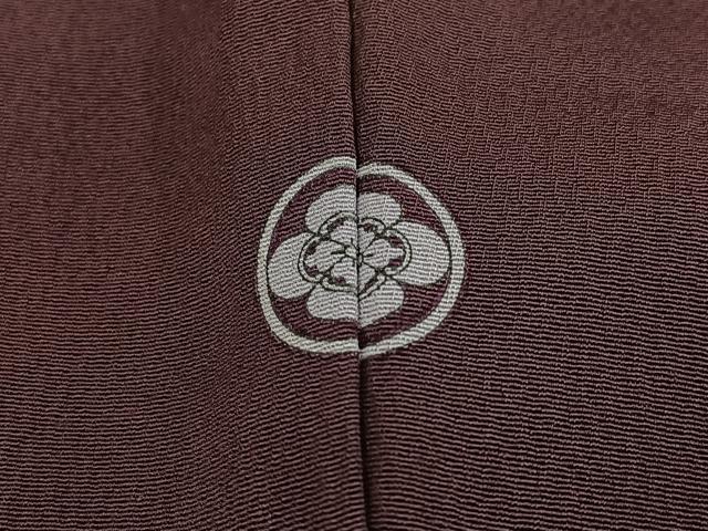 平和屋着物●上質な色無地 濃色 正絹 逸品 AABL0702ph
