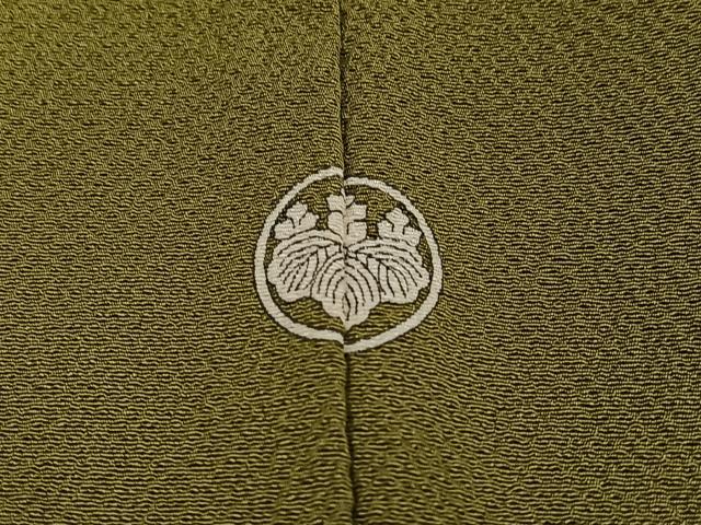 平和屋着物●上質な色無地 国防色 正絹 逸品 AABL0707ph