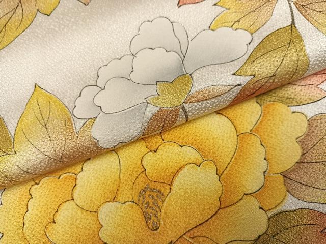 平和屋着物●上質な小紋 牡丹 正絹 逸品 AABL0718ph