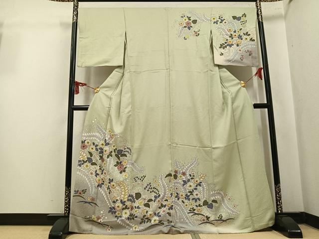 平和屋着物●訪問着 辻が花 絞り 暈し染め 正絹 逸品 AABL0723ph