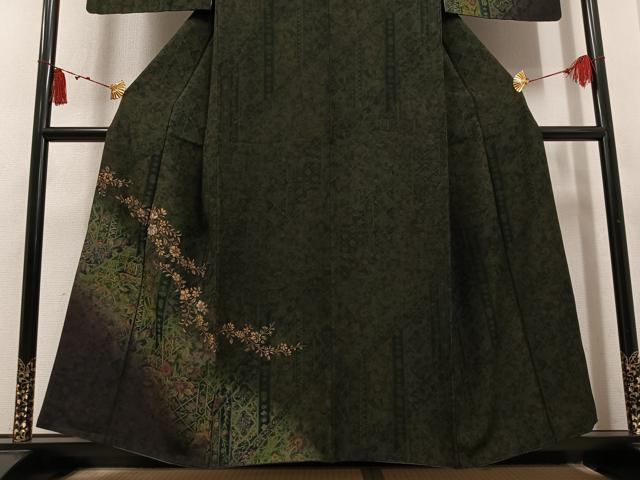 平和屋着物●訪問着 草花文 金彩 さが美扱い 正絹 逸品 AABL0735ph